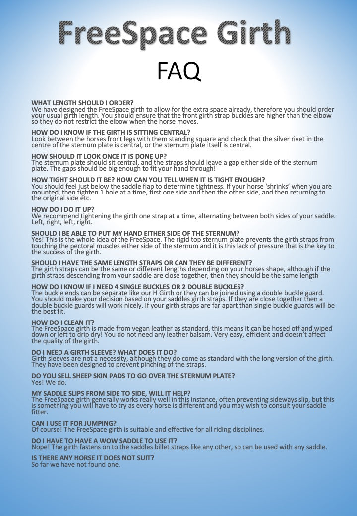 FreeSpace Girth Vegan STANDARD Sternum Plate LONG